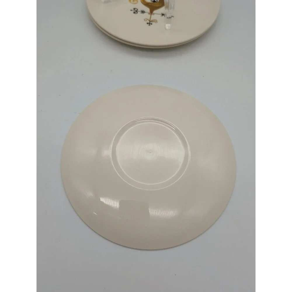 3 Knowles Rooster Weathervane Small Desert Bread Plates Appetizer MCM